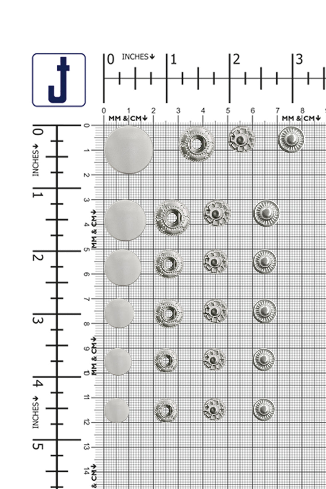 Standard-Quality Matte Silver 4-Part Metal Snap Buttons for Leather, Jackets, DIY