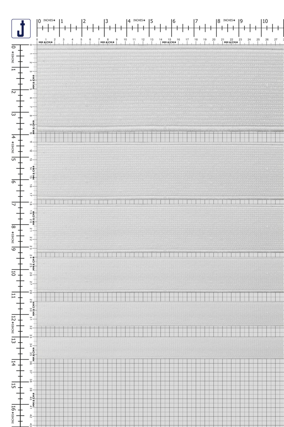 Plain Black & White Tailors' Stiff Woven Elastic for Casings