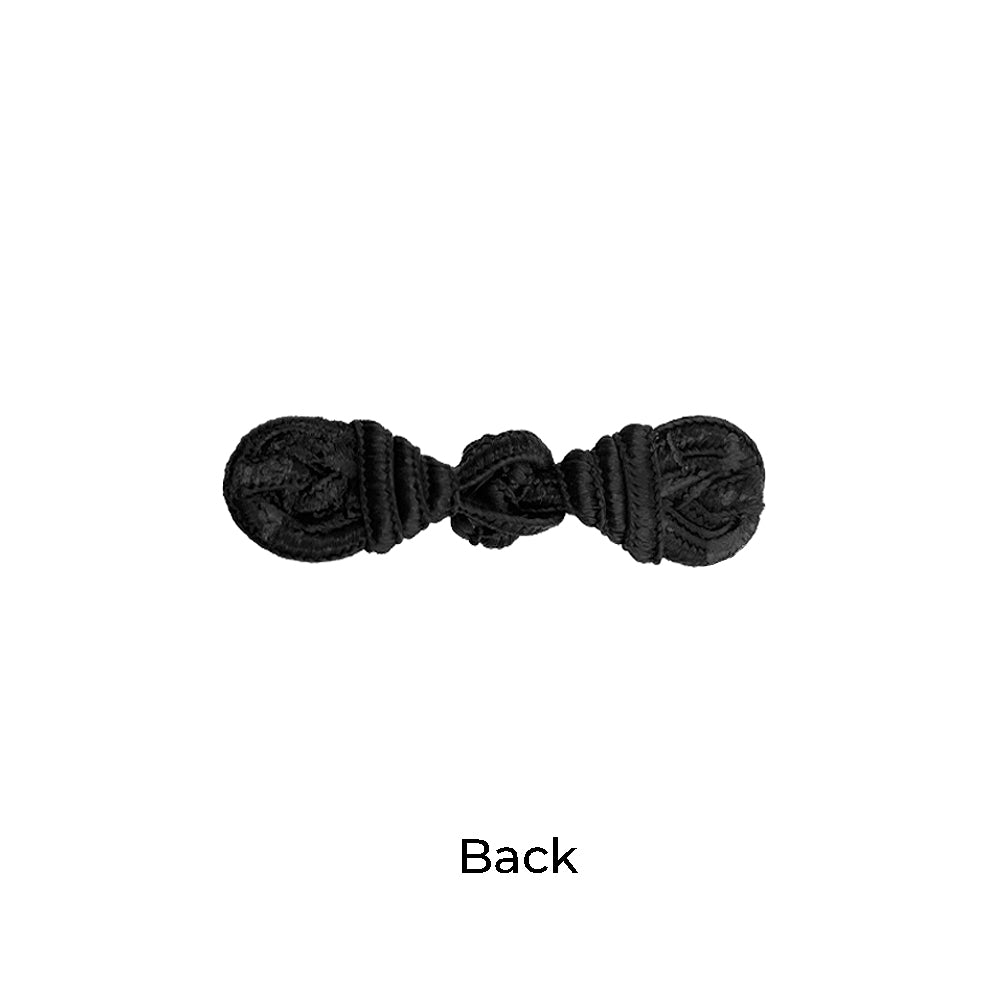 Small Black Braided Ornate Collar Embellishment Frog Closure
