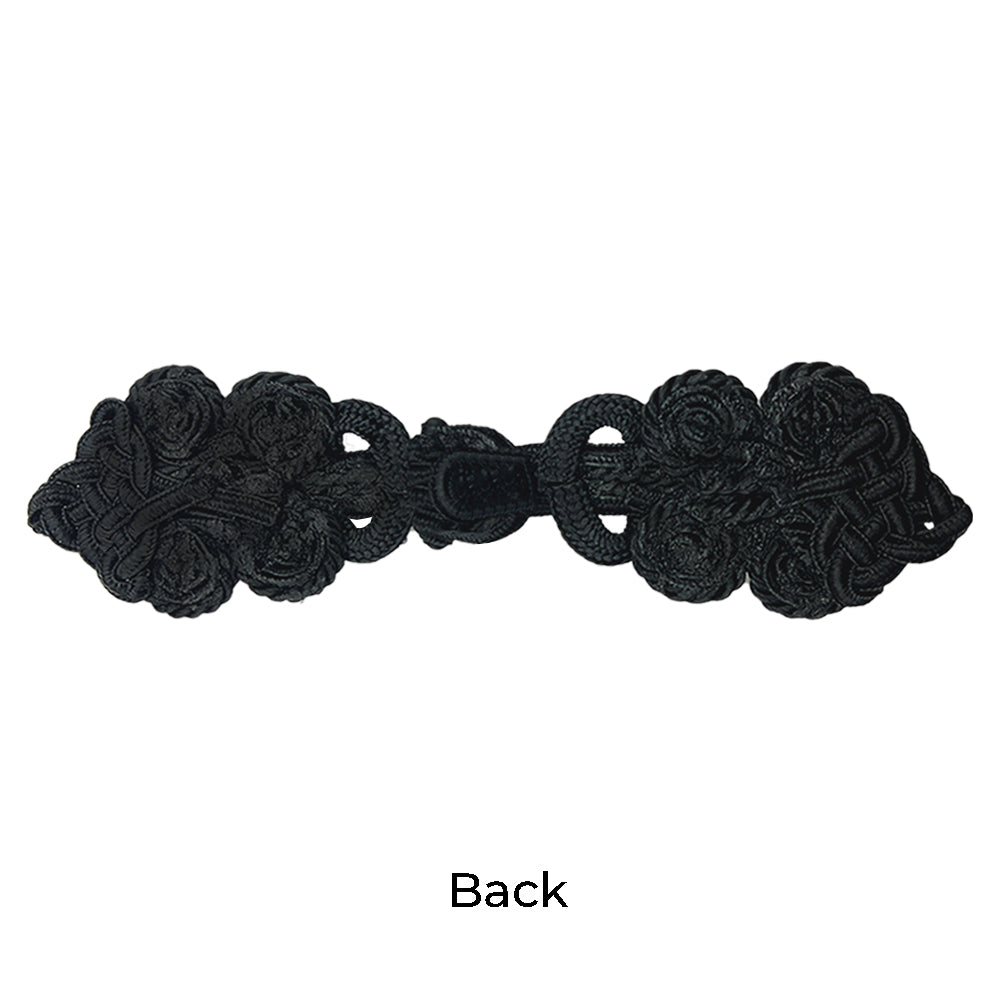Regal Designer Black Braided Cord Frog Closure for Clothing