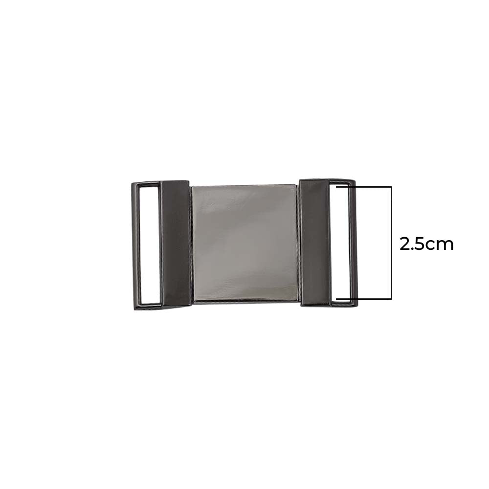 Simple Elegant Minimalistic Shiny Gunmetal Frame Style Buckle
