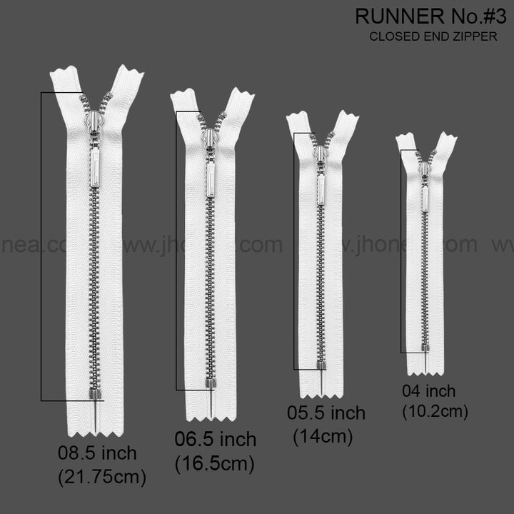 Premium Quality #3 Number Silver Decorative YKK Metal Zipper for Hoodies & Jackets