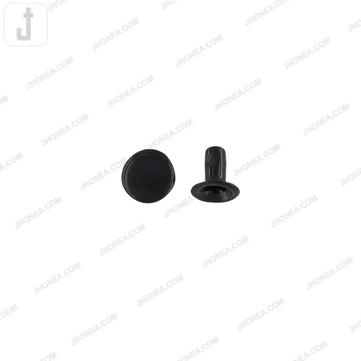Solid Brass Flat Rivets Matte Black Finish for Leathercraft, Jeans, Bags and DIY Projects