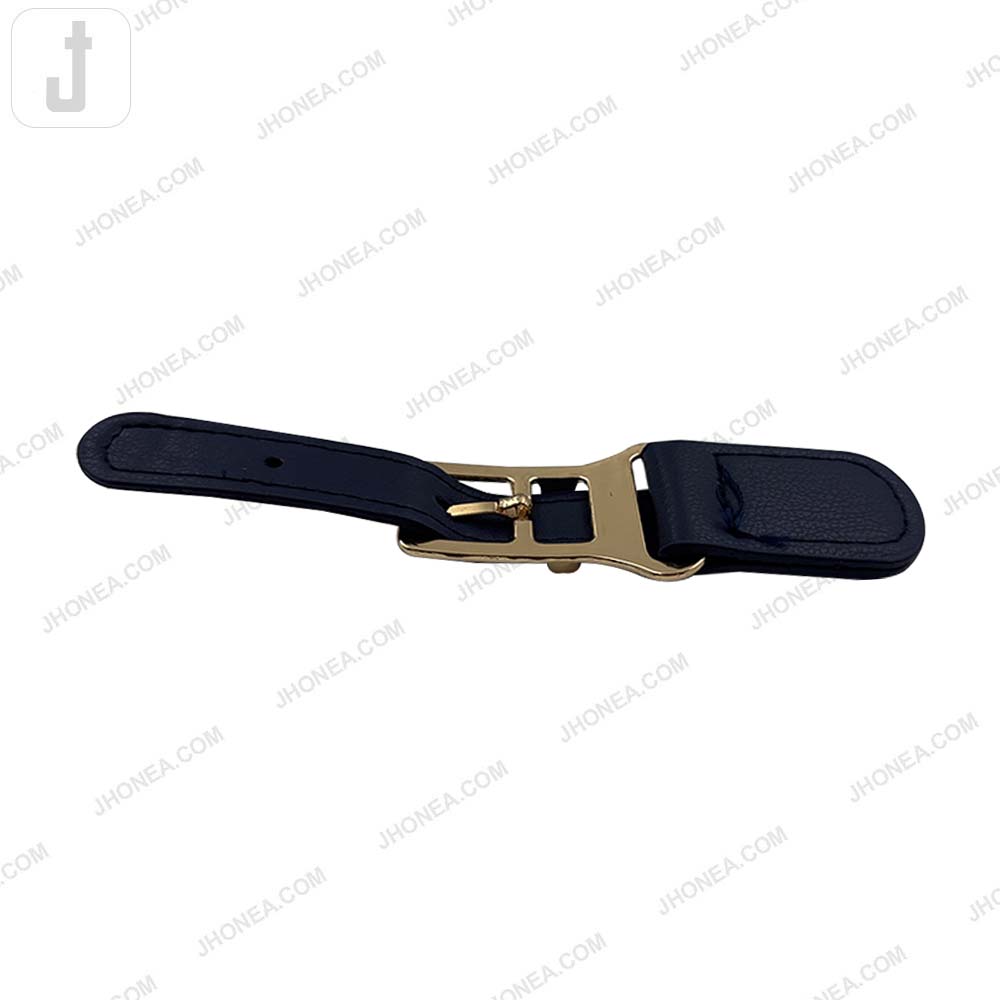 Fashionable Shiny Gold Buckle with Prong PU Belt