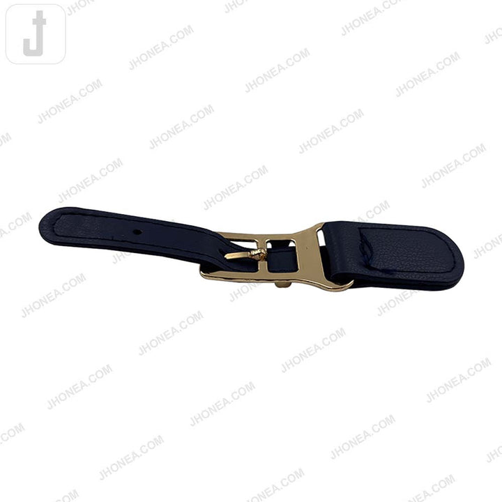 Fashionable Shiny Gold Buckle with Prong PU Belt
