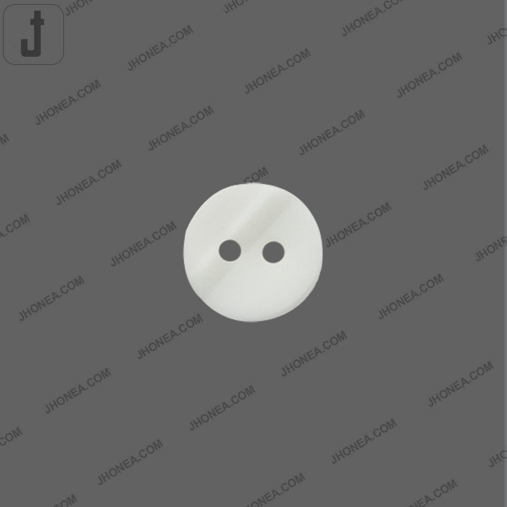 10mm White Round Shape 2-Hole Shirt Button