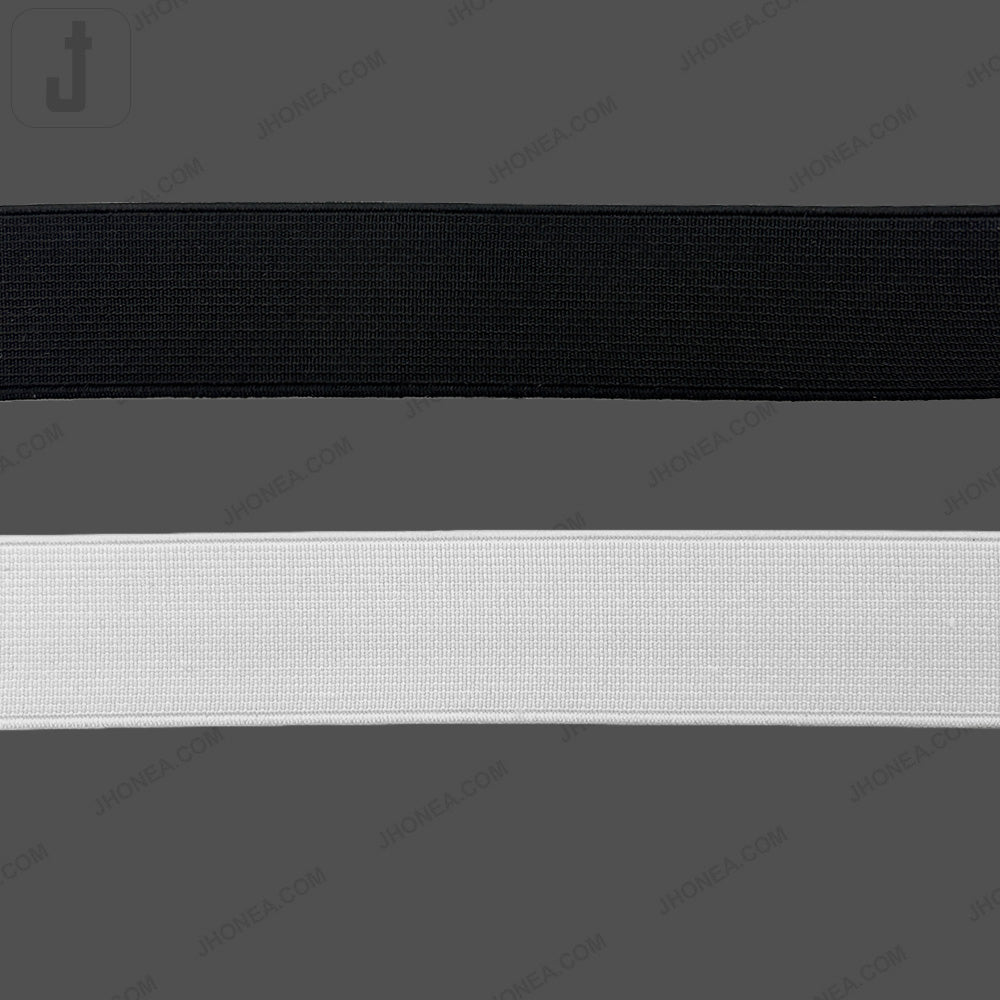 Plain Black & White Tailors' Stiff Woven Elastic for Casings