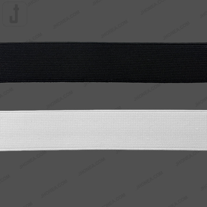 Plain Black & White Tailors' Stiff Woven Elastic for Casings