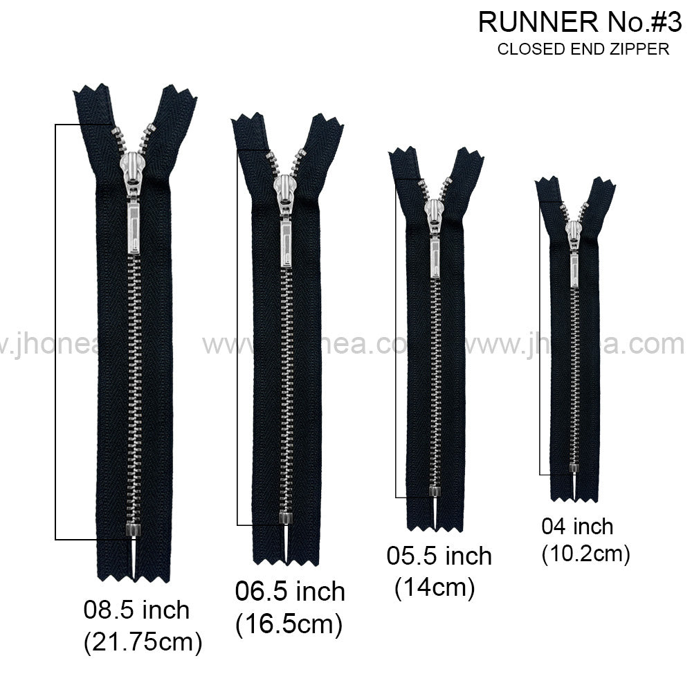 Premium Quality #3 Number Silver Decorative YKK Metal Zipper for Hoodies & Jackets