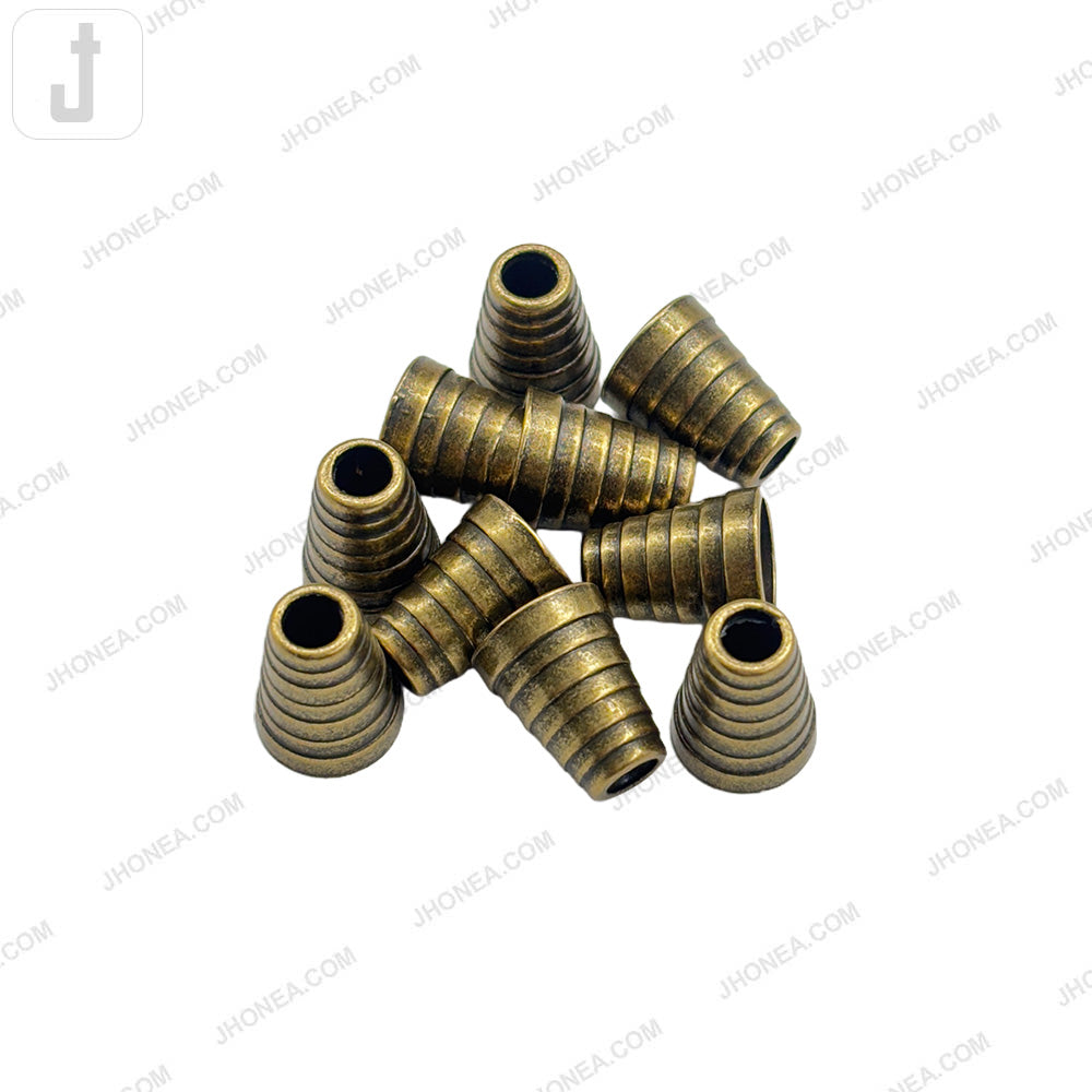 Antique Brass Metal Aglets for Hoodies & Track Pants Drawstring Cord Tip