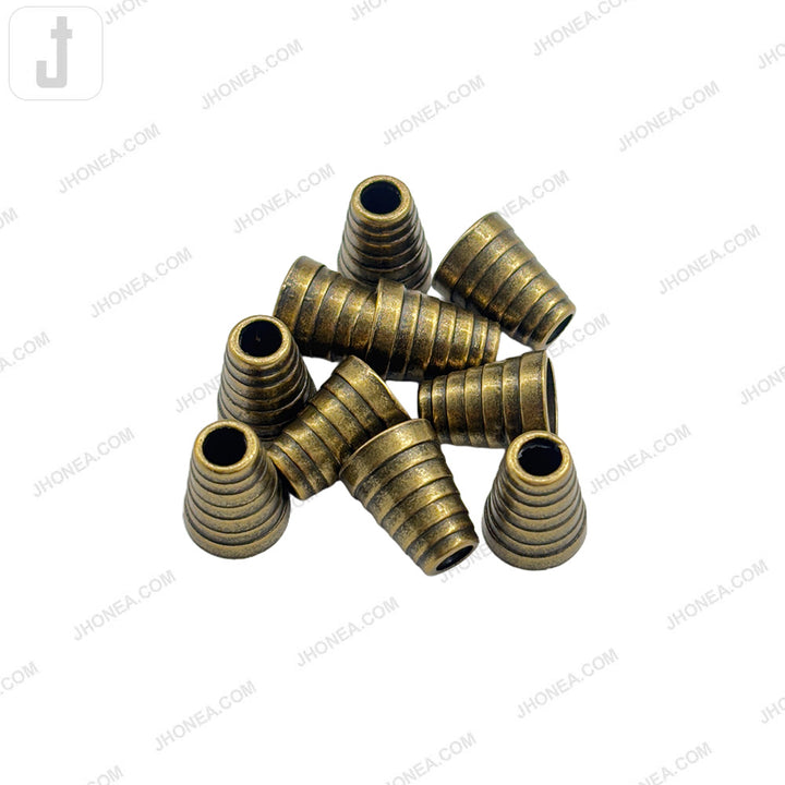 Antique Brass Metal Aglets for Hoodies & Track Pants Drawstring Cord Tip