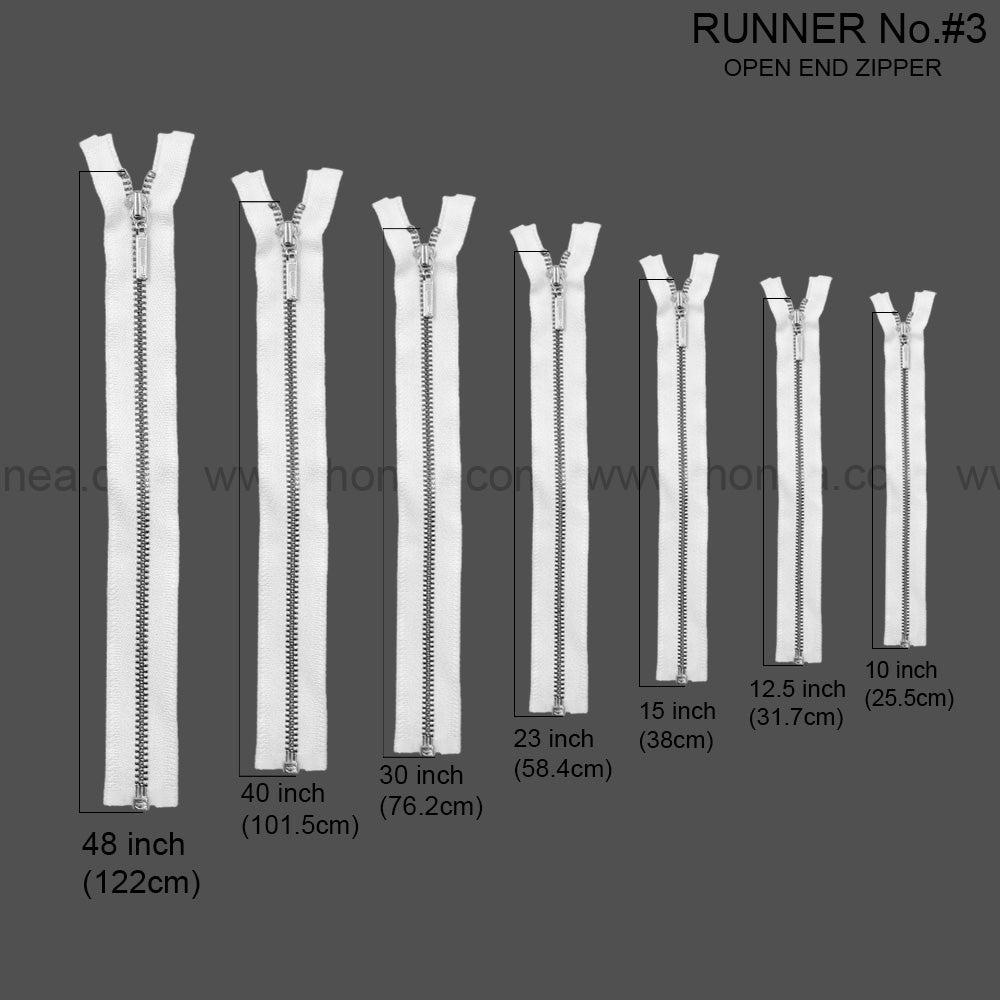 Premium Quality #3 Number Silver Decorative YKK Metal Zipper for Hoodies & Jackets