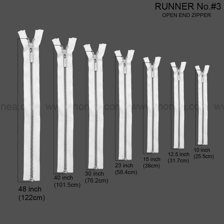 Premium Quality #3 Number Silver Decorative YKK Metal Zipper for Hoodies & Jackets
