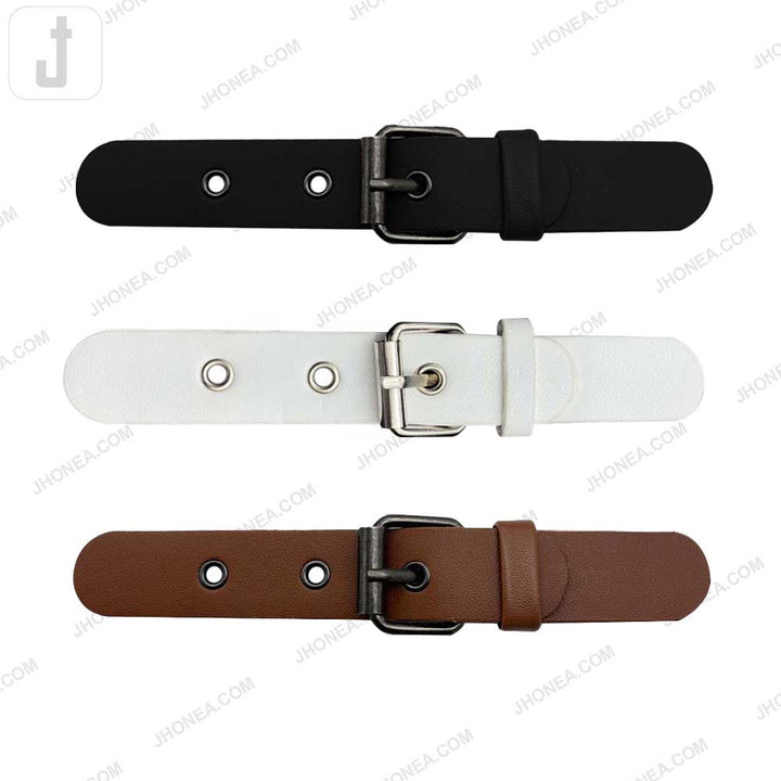 Classic Prong PU Leather Belt Buckle for Dresses/Bags