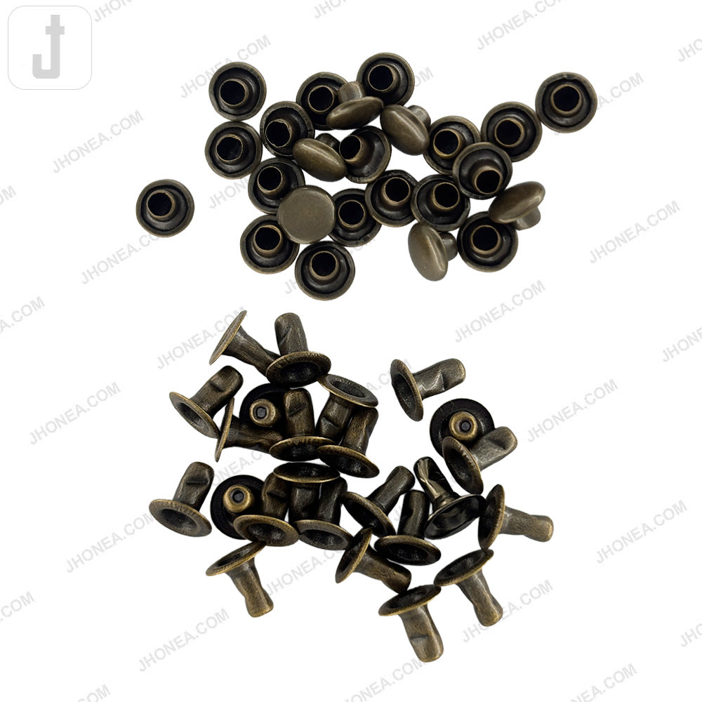 Elegant Solid Brass Flat Rivets for Denim/Leather/Bags/DIY Craft Projects
