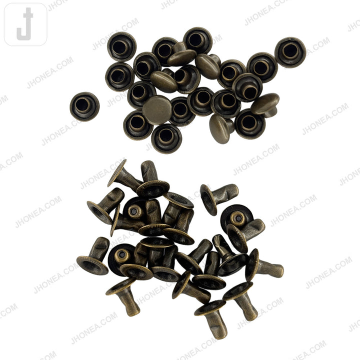 Elegant Solid Brass Flat Rivets for Denim/Leather/Bags/DIY Craft Projects