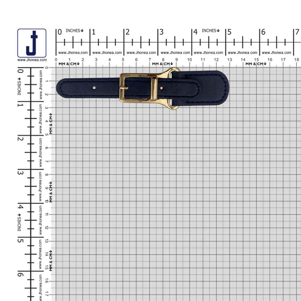 Fashionable Shiny Gold Buckle with Prong PU Belt
