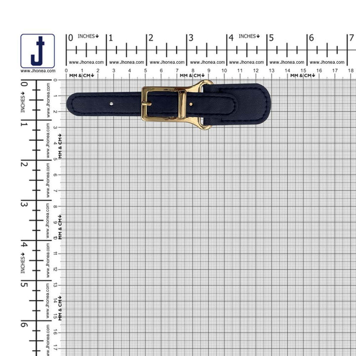 Fashionable Shiny Gold Buckle with Prong PU Belt