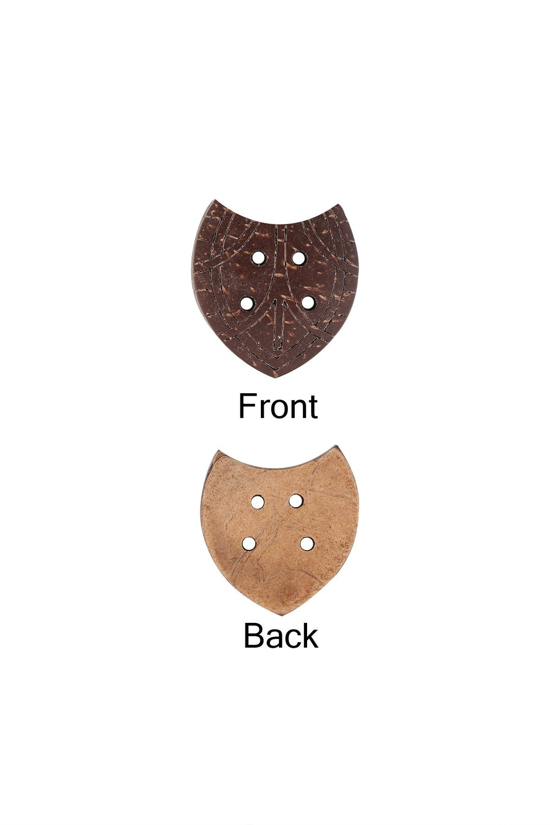 Classic Shield Shape 4-Hole Brown Coco Buttons