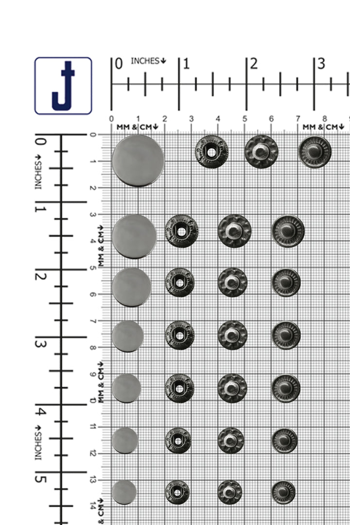 Standard Quality Assorted Metal Snap Buttons 4-Part Snap Fastener Sets