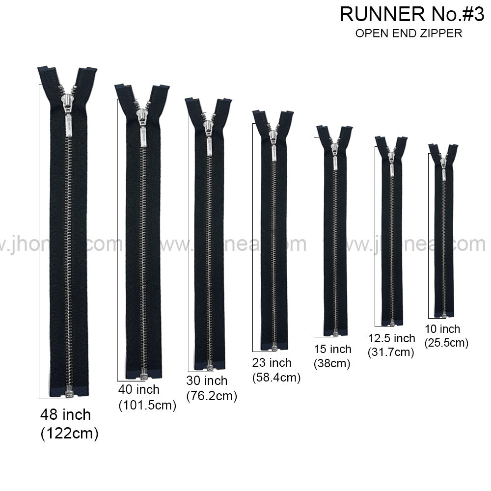Premium Quality #3 Number Silver Decorative YKK Metal Zipper for Hoodies & Jackets