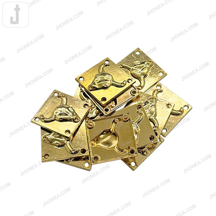 Bold Shiny Gold Bull Head Alloy Metal Clothing Accessory