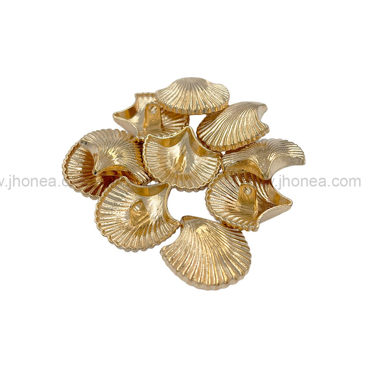 Decorative Sea Shell Shape 25mm(40L) Shank Metal Button