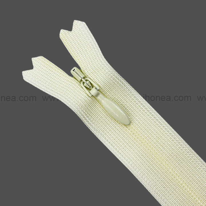 YKK #2 Invisible Closed-End ivory Concealed Zipper 18 Inch