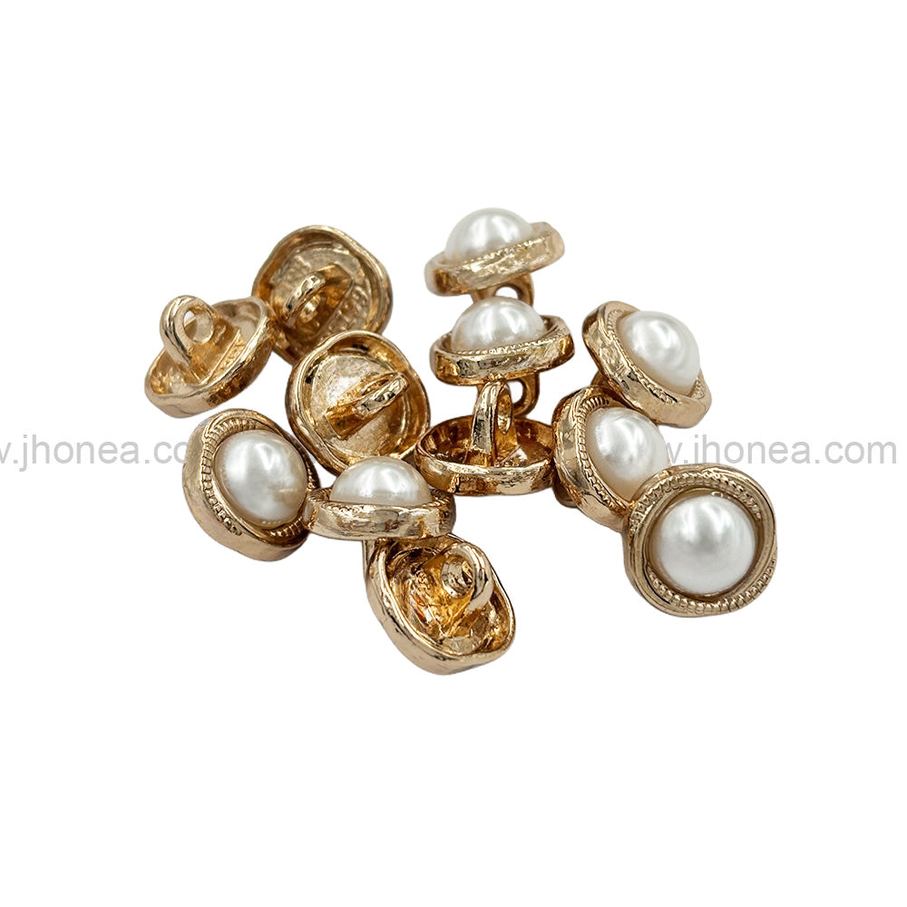 Rounded Square Shape Shiny Pearl Metal Kurta Buttons
