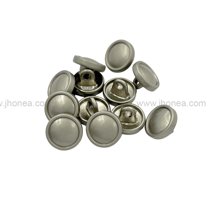 Simple & Basic Matte Silver Round Shape Hollow Back Shank Metal Button