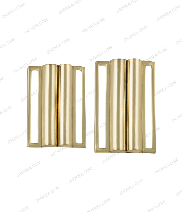 Shiny Gold Color 2 Part Easy Open-Close Clasp Belt Buckle
