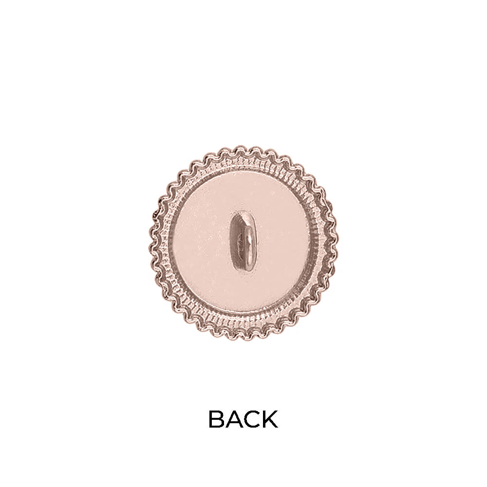 Round Shape with Scalloped Edges Metal Button