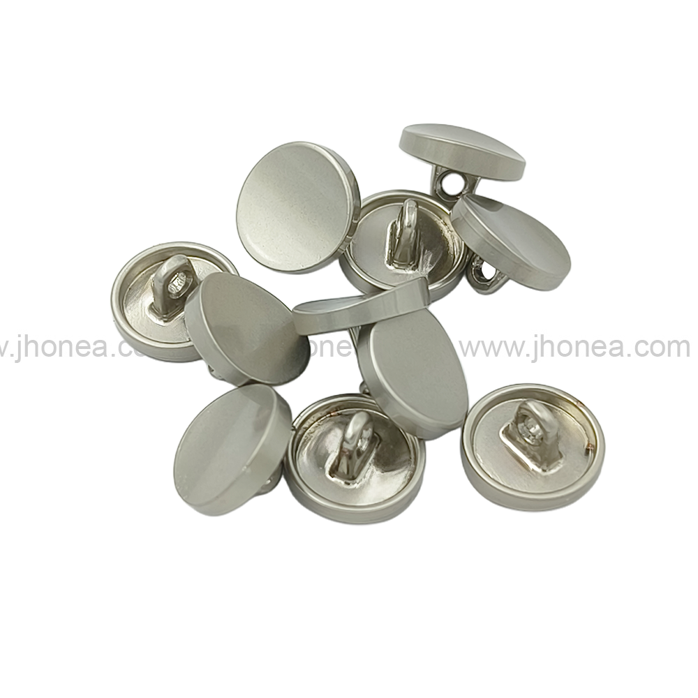 Classic Design Round Shape Matte Silver Shank Metal Button