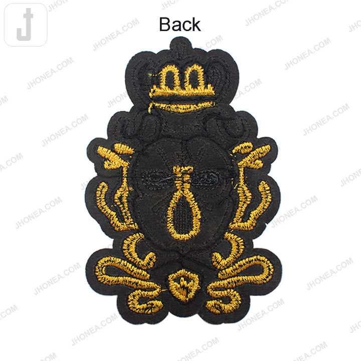 Bright Metallic Gold with Black Designer Blazer/Suit Patch