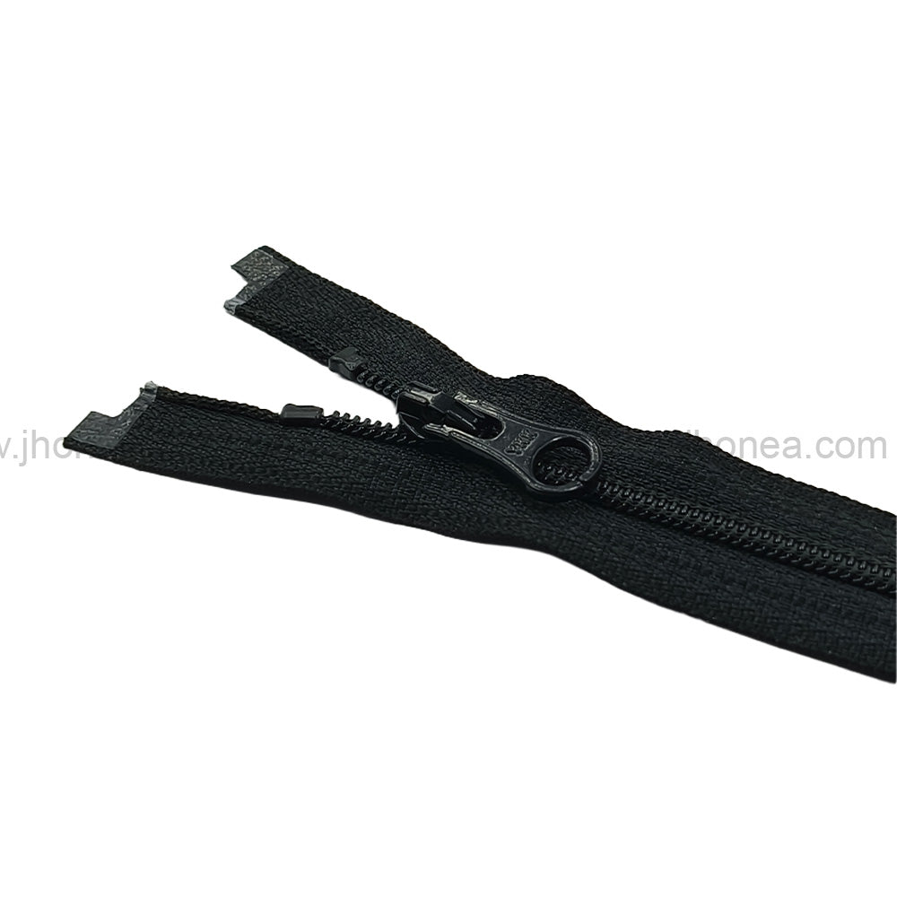 YKK #3 Fancy Black Open End Coil Zippers for Stylish Garments
