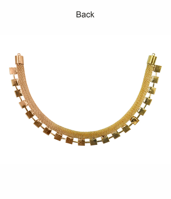 Dual Tone Gold with Rose Gold Diamond Necklace Neckline