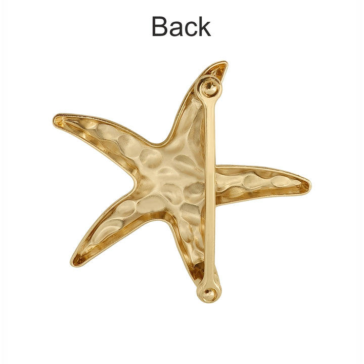 Texture Finish Gold Starfish Design Fancy Slide Belt Buckle