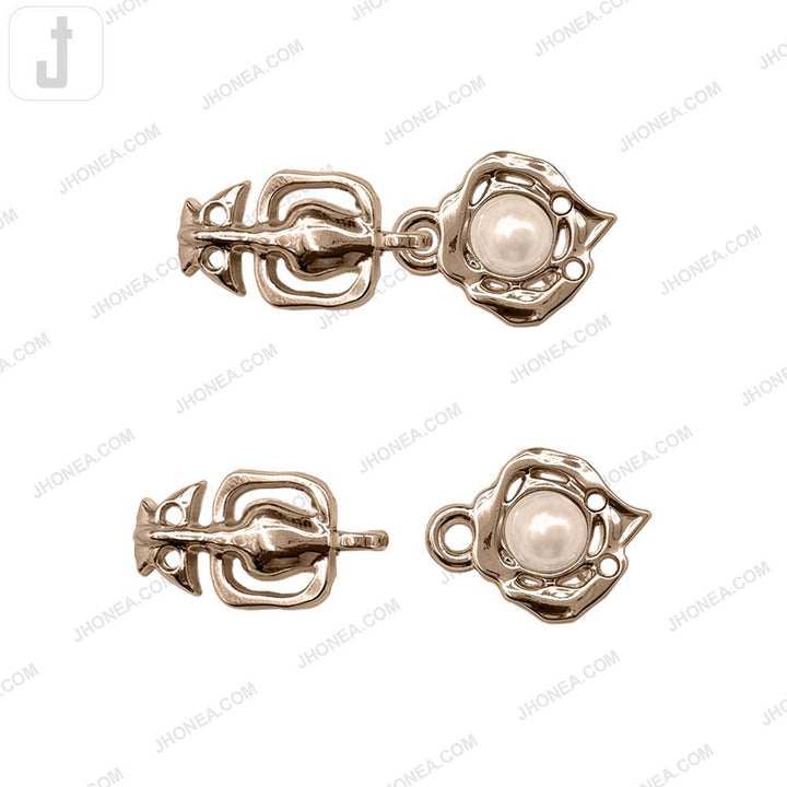 Trendy Pearl Clasp Buckle Hook and Eye Metal Buckle for Fashion Use