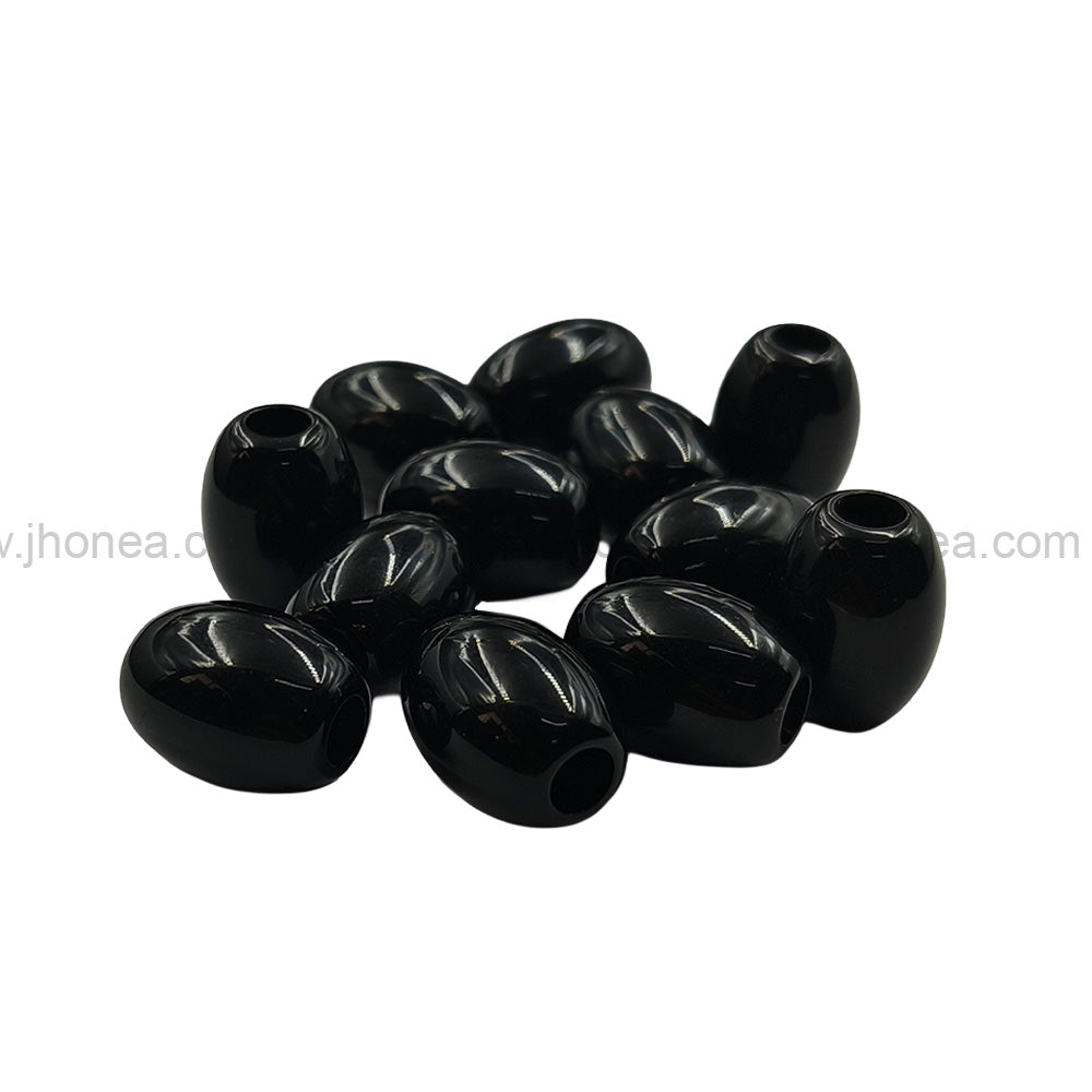 Unique Black and White Oval Polyester Beads for Creative Jewelry Designs