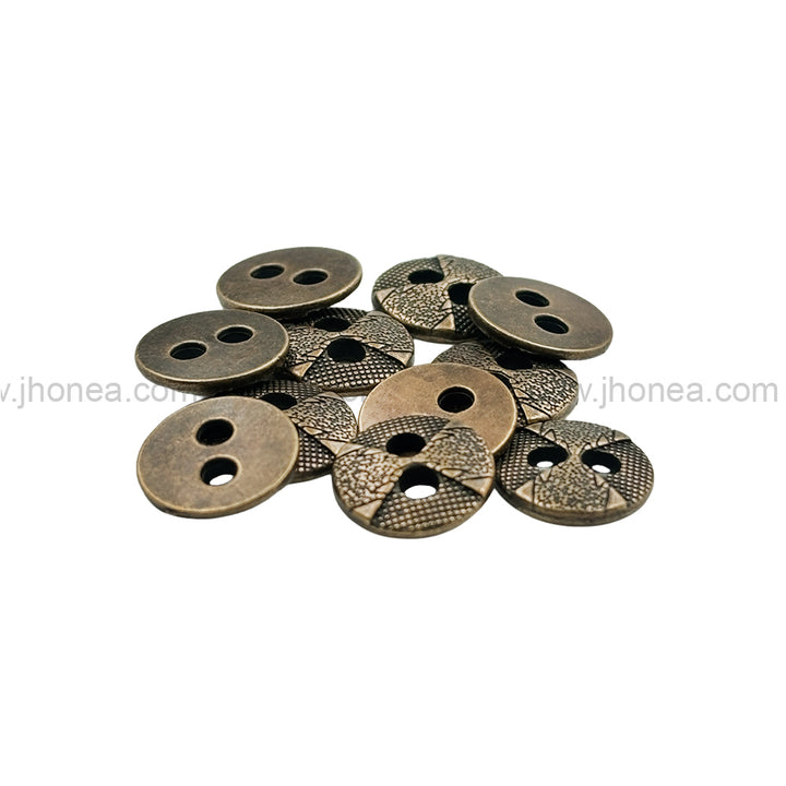 Textured Surface Round Shape Metal Buttons for Shirt