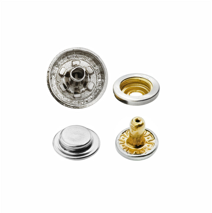 Shiny Round Shape Metal Snap Buttons for Leather Jacket/Shirt