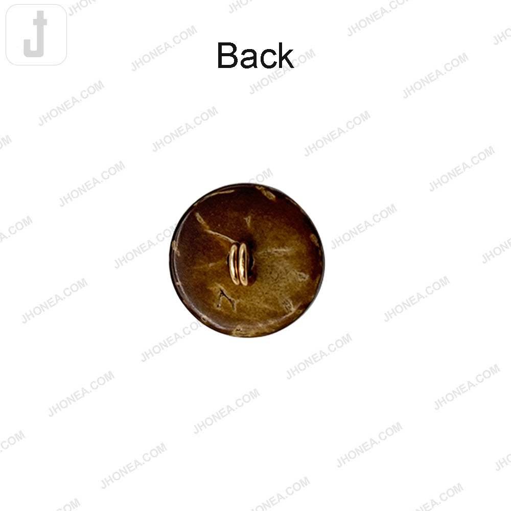 Classic Down Loop Coco Shell Button with Center Metal Dot Design