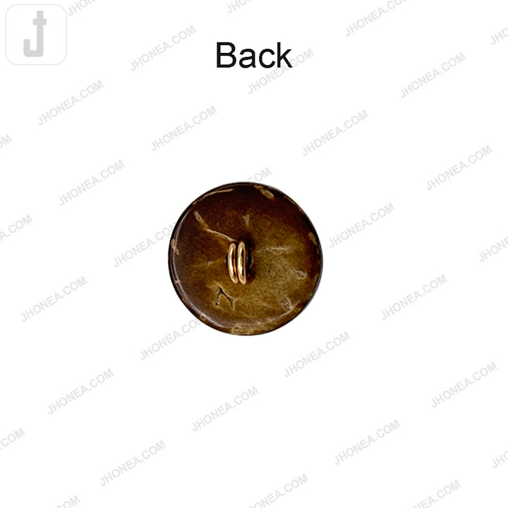 Classic Down Loop Coco Shell Button with Center Metal Dot Design