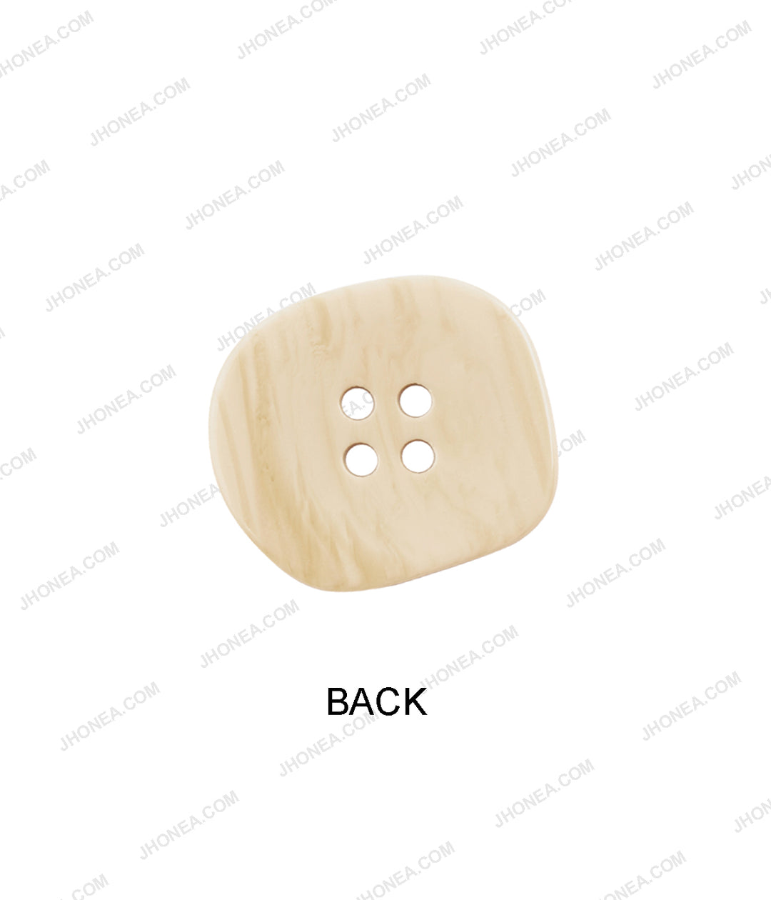 Uneven Shape Beige Color 4-Hole Decorative Poly Button