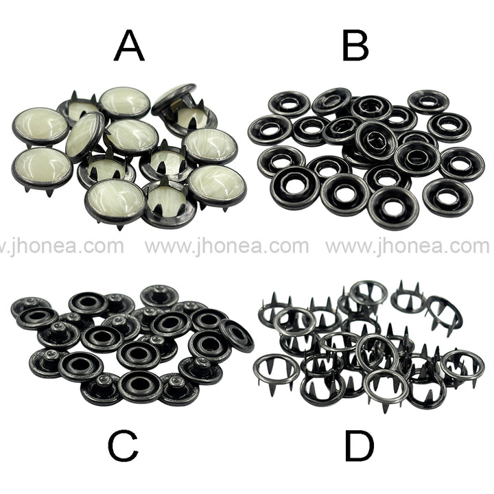 Premium Antique Silver 12mm Prong Snap Fasteners for Designer Garments