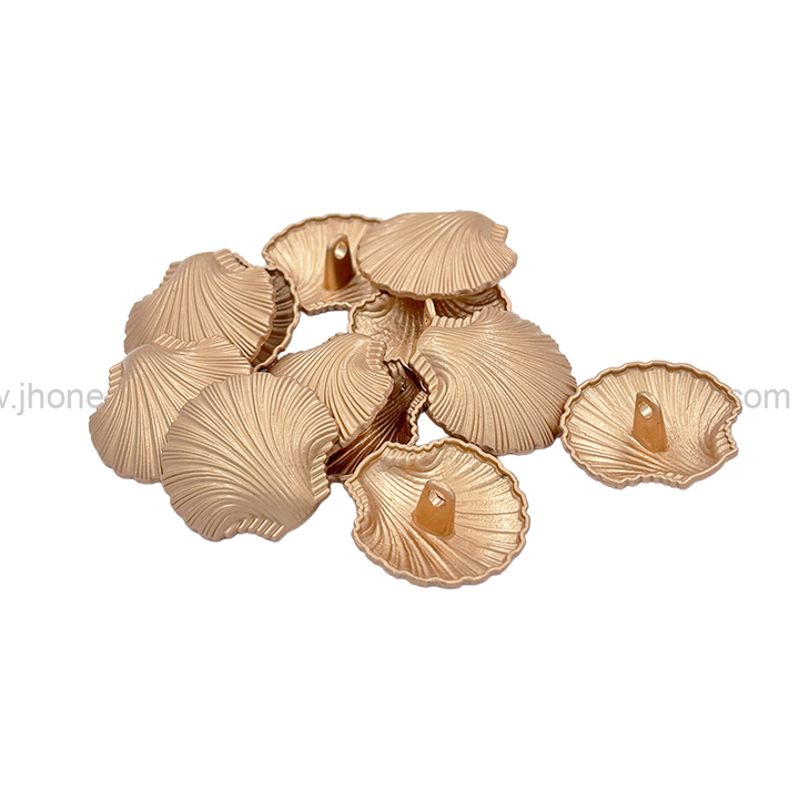 Ornate 25mm Sea Shell-Shaped Shank Metal Button