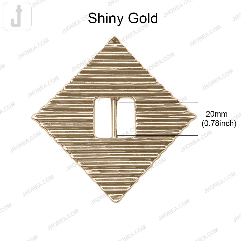 Geometric Shiny Gold Line Texture Metal Buckle for Clothing Accessories