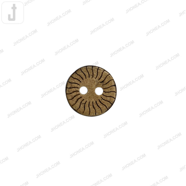 Unique Sunburst Design Round Shape 2 Hole Coco Buttons
