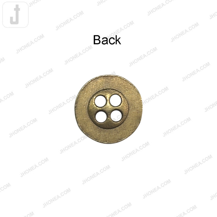 11mm Decorative 4-Hole Round Shape Metal Buttons