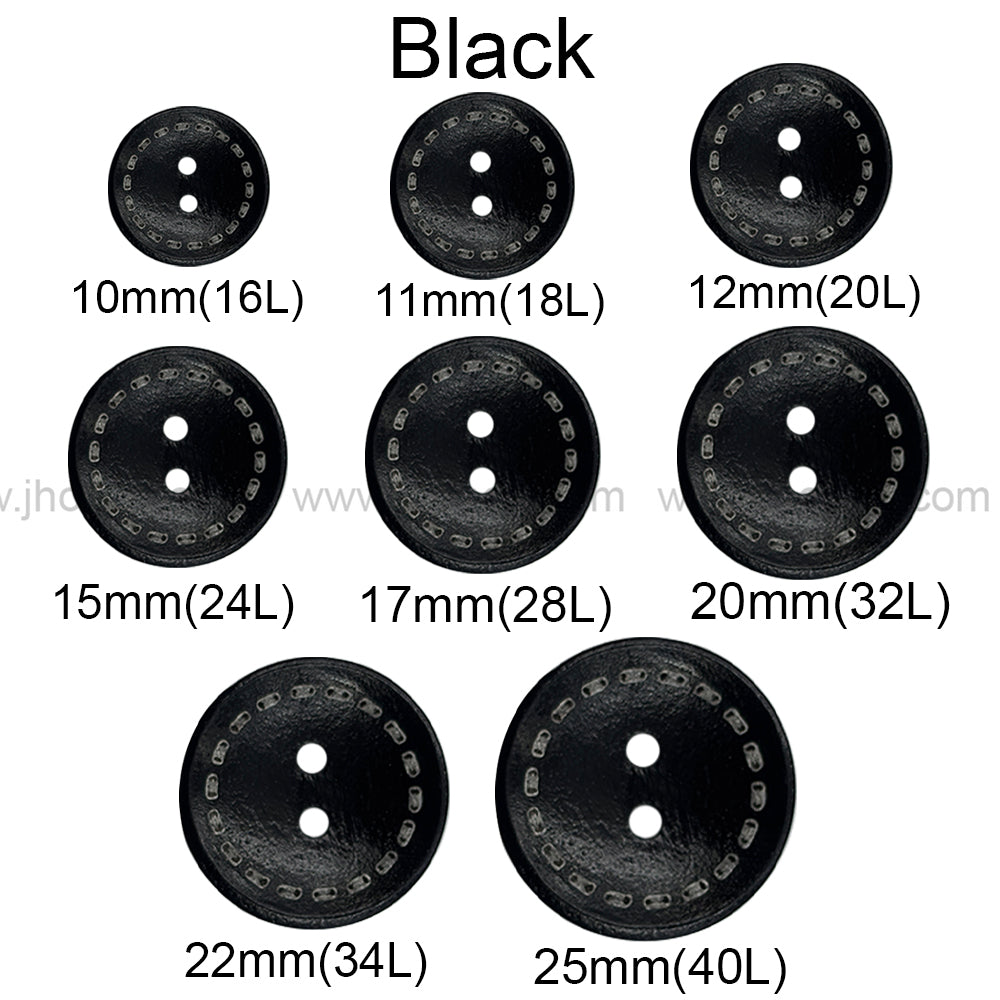 Round Shape 2-Hole Classic Hollow Wooden Buttons
